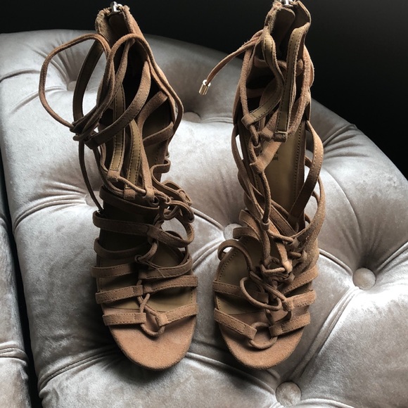 Coach Suede Lace up Stiletto Sandals - Picture 4 of 5